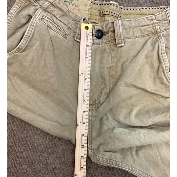 American Eagle Shorts Mens 30 Flat Front Lived In Chino Longer Length Cotton - Picture 5 of 9